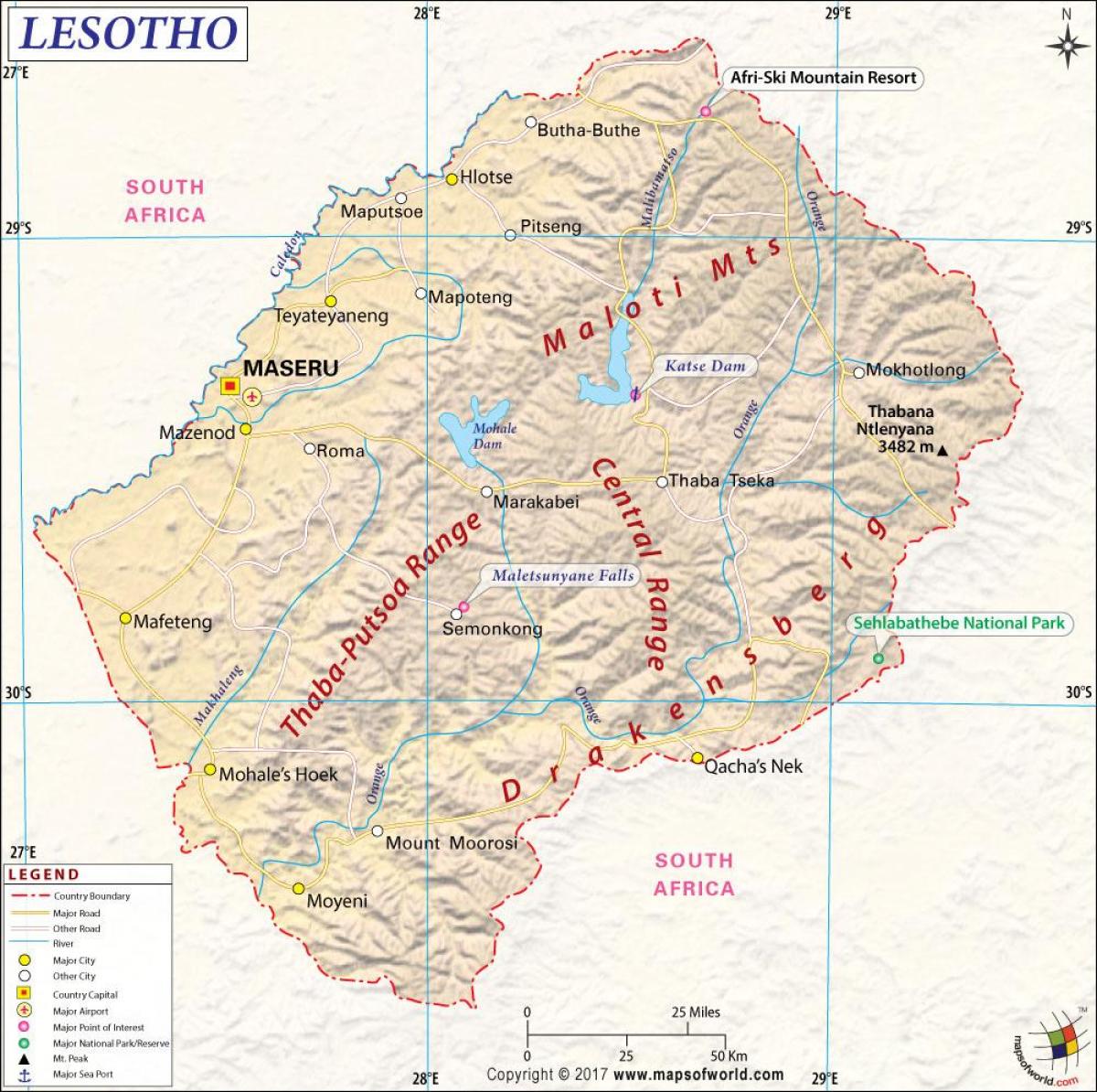 Lesotho kart bilder