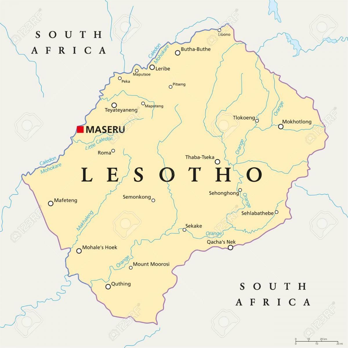 kart av maseru Lesotho