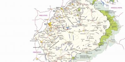Kart over Lesotho grensen innlegg
