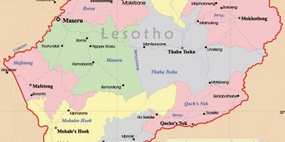 Kart over Lesotho